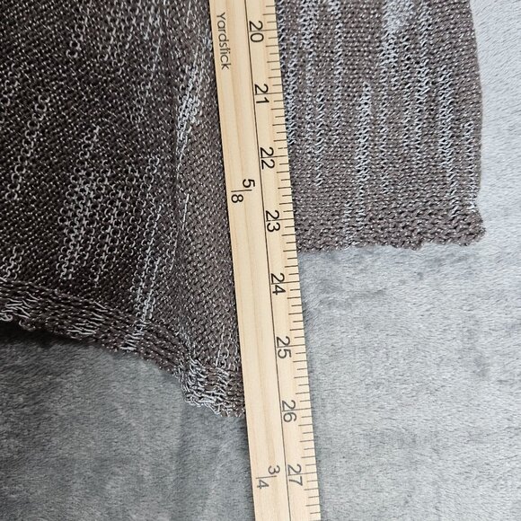 J Jill Cardigan Womens Medium Pure Jill Taupe Silver Space Dye Coastal Chic - Picture 8 of 8